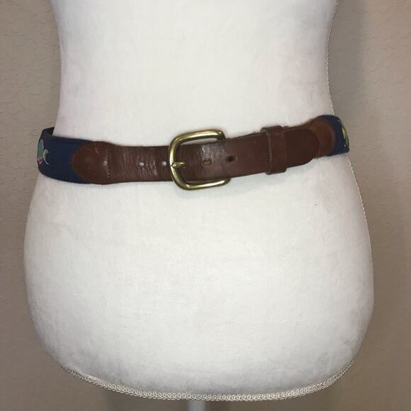 Leather Man Ltd Tropical Fish Web Belt - Picture 1 of 5